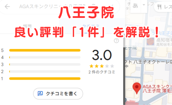 AGAスキンクリニック八王子院の良いレビュー評判1件を解説！