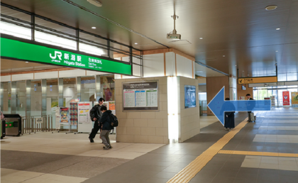 AGAスキンクリニック新潟院の行き方①JR新潟駅 万代広場口を出てロータリーを抜ける