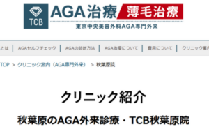 TCB東京中央美容外科 秋葉原院のホームページまとめ