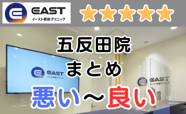 イースト駅前クリニック五反田院の店舗画像と、悪い～良い口コミ評判まとめ