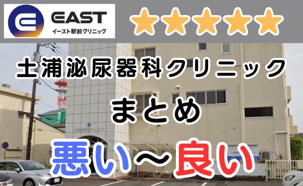 イースト駅前クリニック提携院、土浦泌尿器科クリニックの悪い～中立の口コミ評判