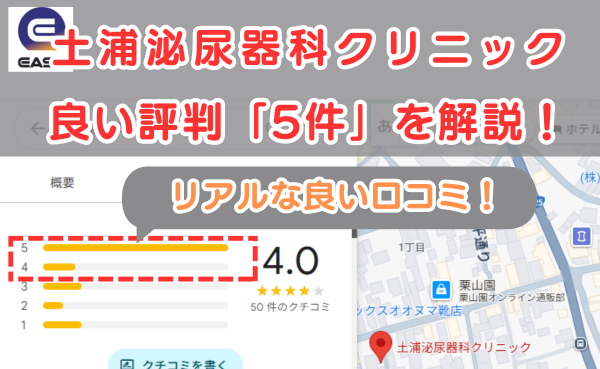 イースト駅前クリニック提携院、土浦泌尿器科クリニックの良い口コミ評判5件を解説
