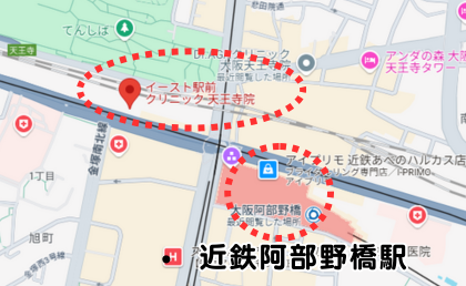 近鉄 阿部野橋駅からの詳細ルート