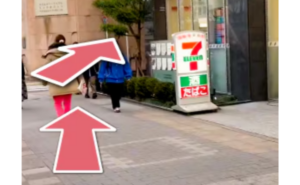 地下鉄名古屋駅から湘南AGA名古屋院へのアクセス⑭階段上るとセブンイレブンが右手にあり、セブンイレブンを通り過ぎて右に曲がる